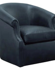 Black Leather Swivel Club Chair Seattle - LOOMLAN - Uptown Sebastian - Club Chairs