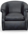 Black Leather Swivel Club Chair Seattle - LOOMLAN - Uptown Sebastian - Club Chairs