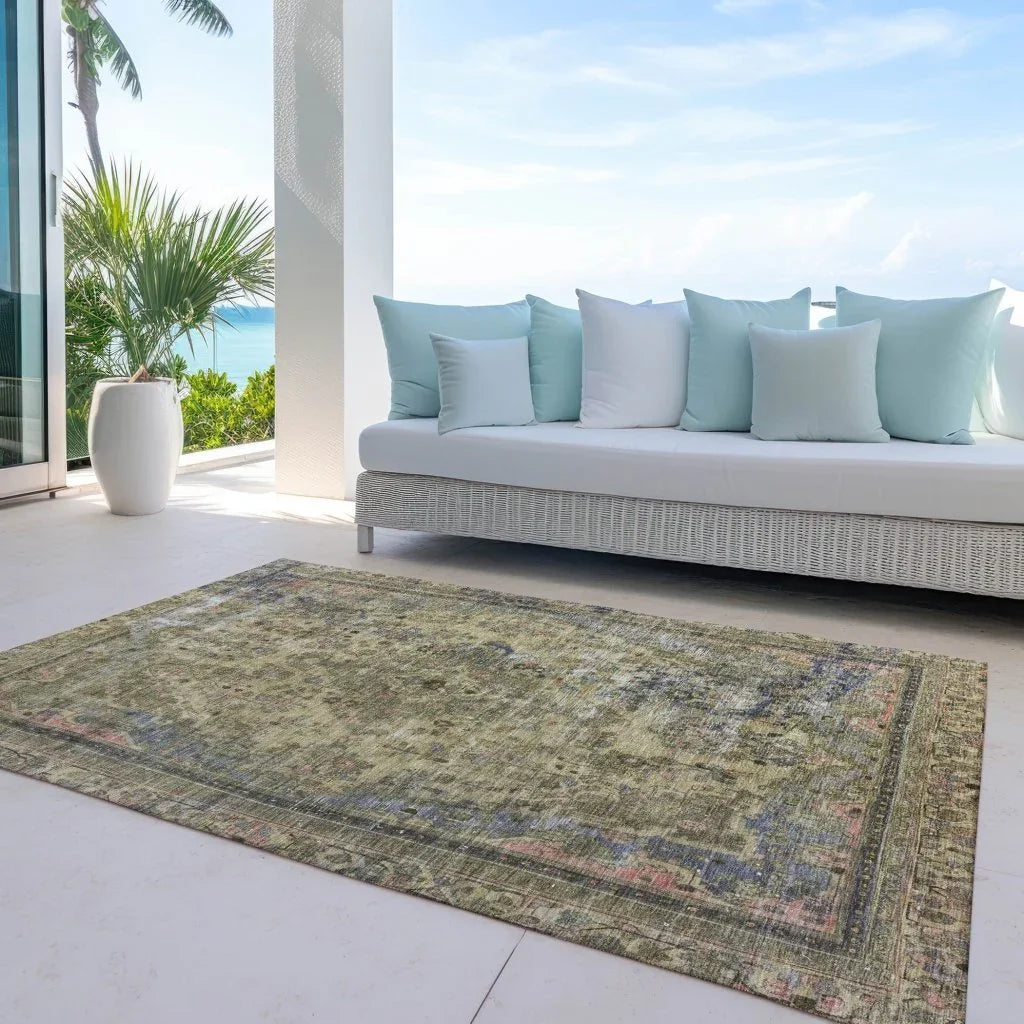 LOOMLAN Rugs Blazura Aloe Washable Indoor-Outdoor Rug
