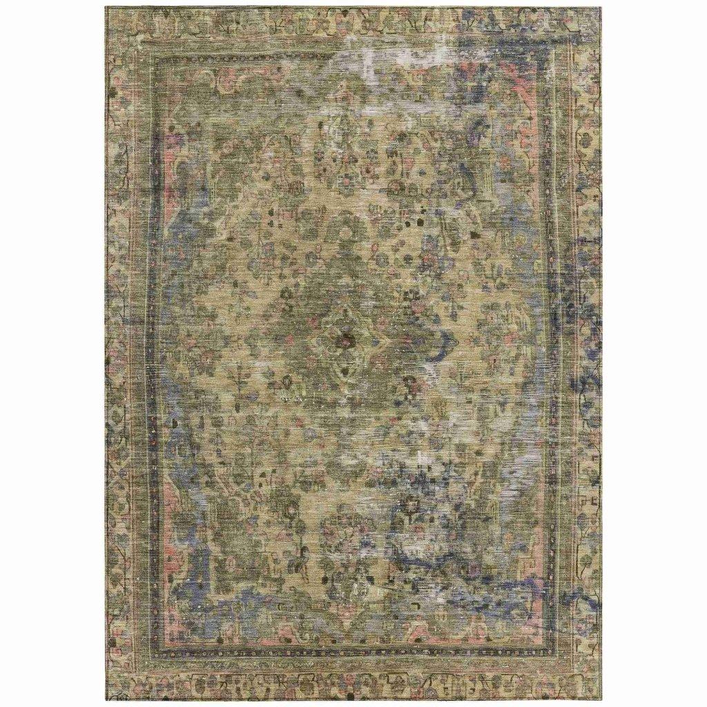 LOOMLAN Rugs Blazura Aloe Washable Indoor-Outdoor Rug