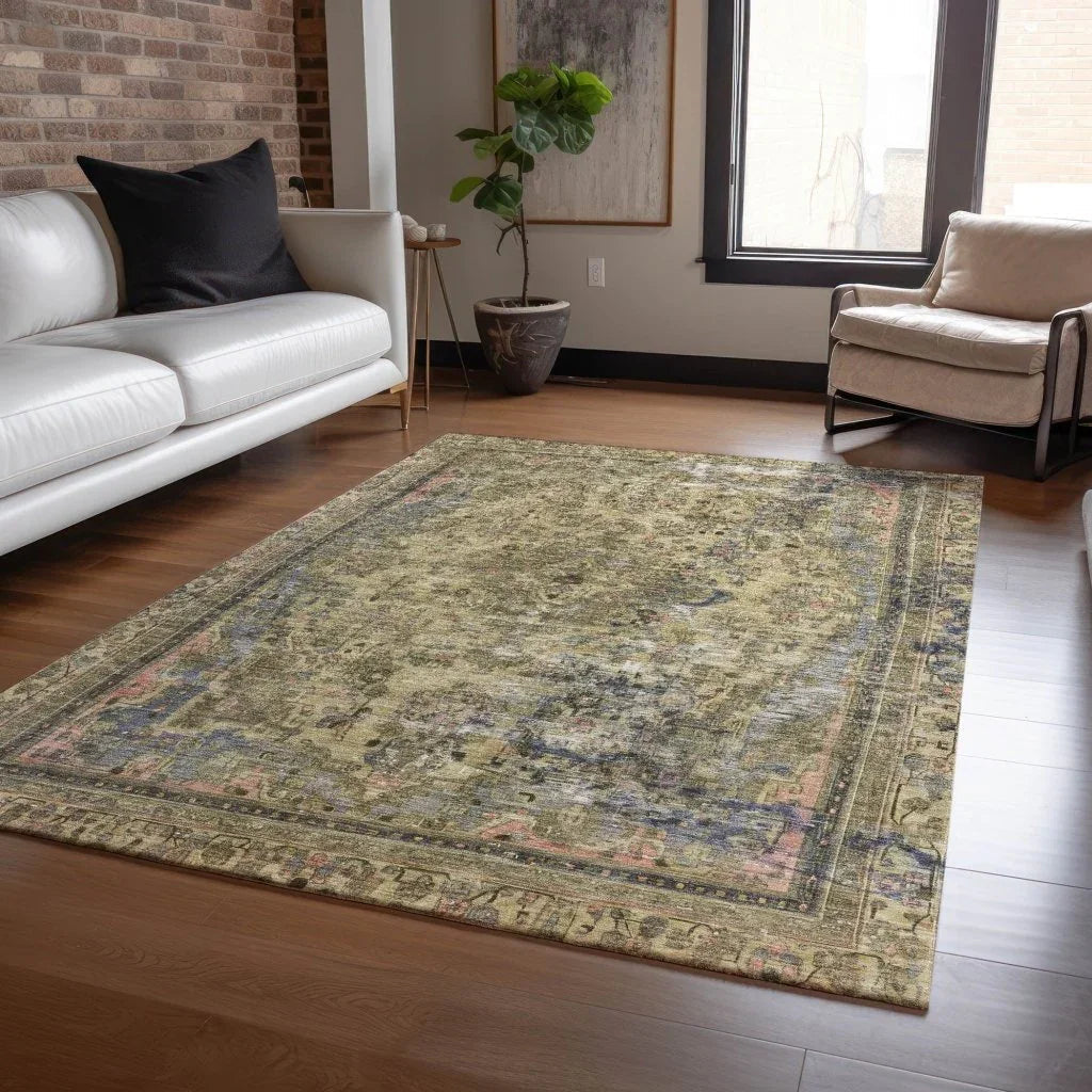 LOOMLAN Rugs Blazura Aloe Washable Indoor-Outdoor Rug