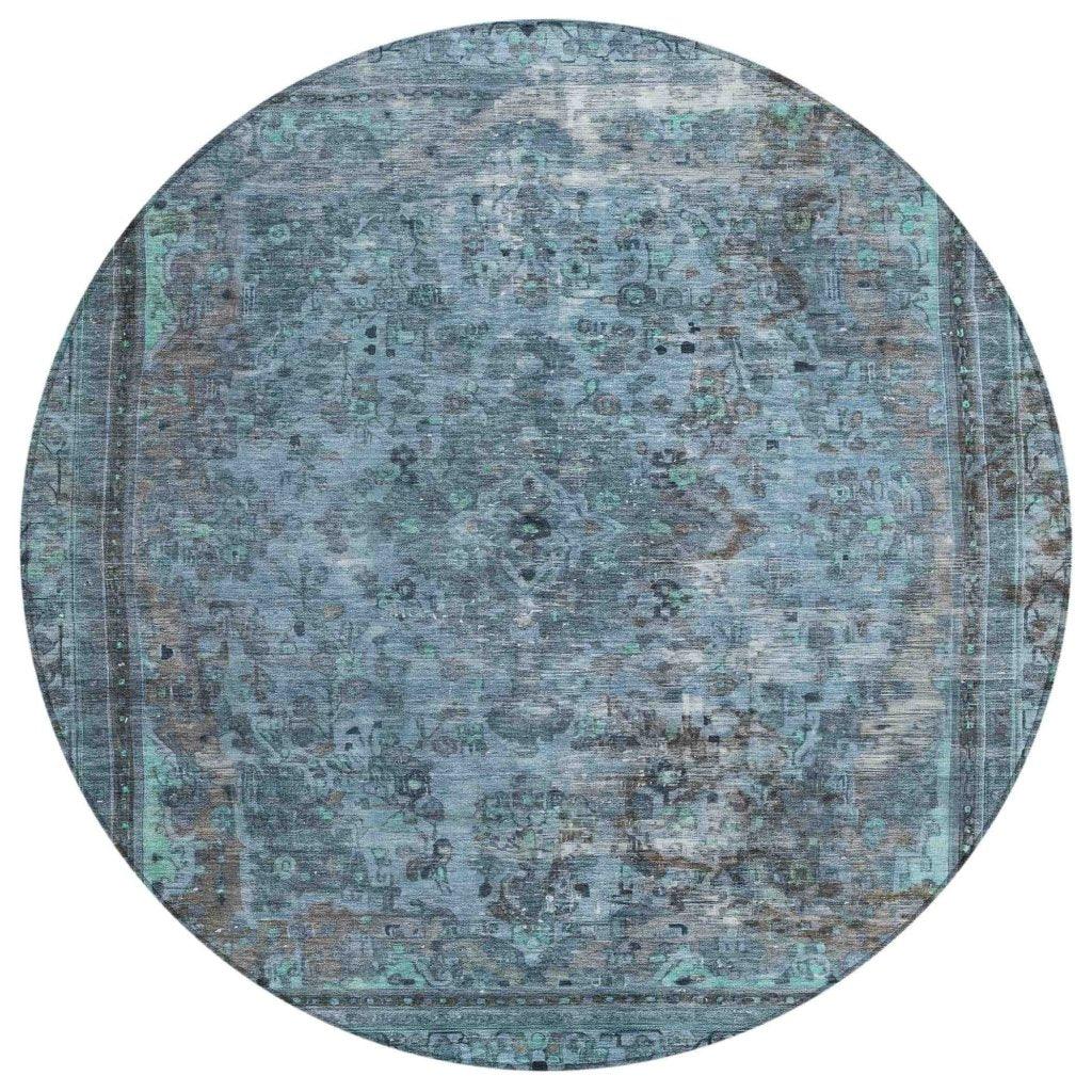 LOOMLAN Rugs Blazura Blue Washable Indoor-Outdoor Rug