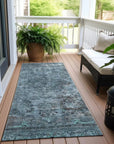 LOOMLAN Rugs Blazura Blue Washable Indoor-Outdoor Rug