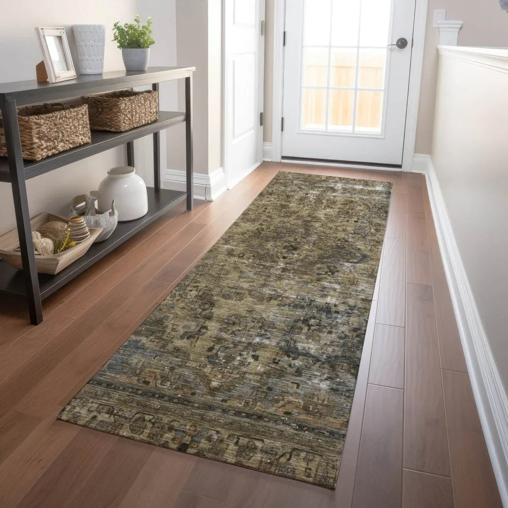 LOOMLAN Rugs Blazura Brown Washable Indoor-Outdoor Rug