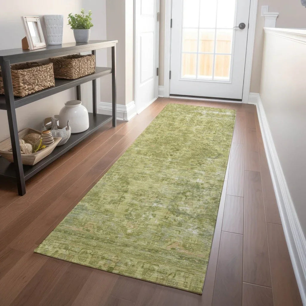 LOOMLAN Rugs Blazura Green Washable Indoor-Outdoor Rug