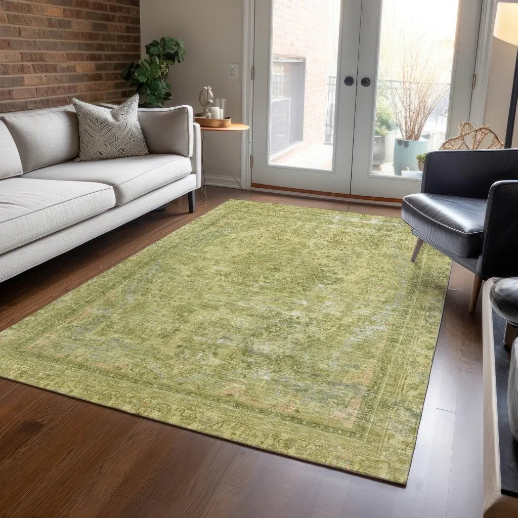 LOOMLAN Rugs Blazura Green Washable Indoor-Outdoor Rug