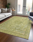 LOOMLAN Rugs Blazura Green Washable Indoor-Outdoor Rug