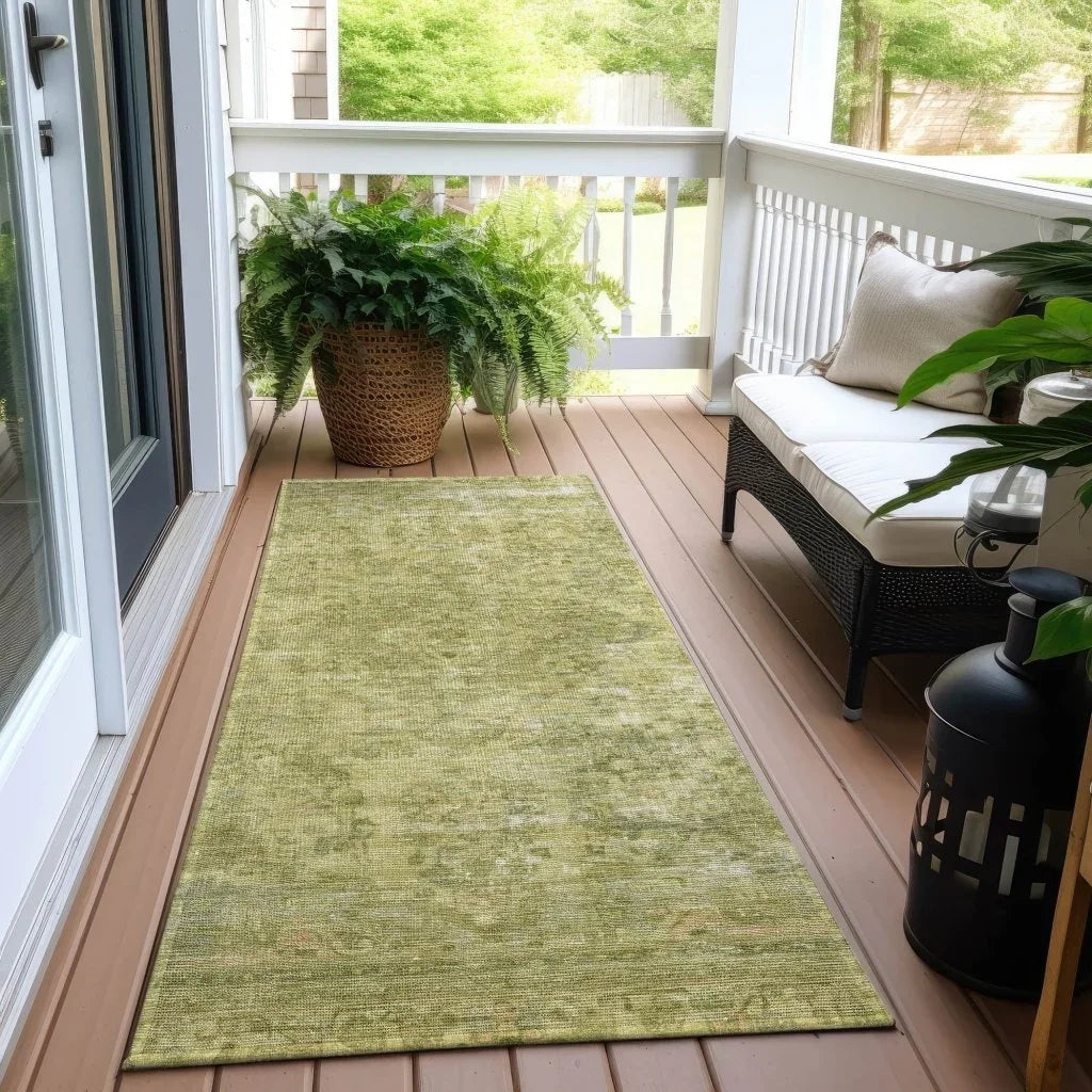 LOOMLAN Rugs Blazura Green Washable Indoor-Outdoor Rug