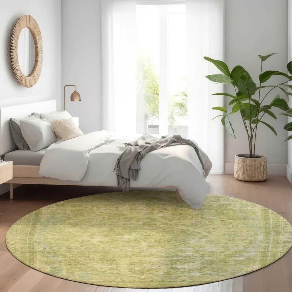 LOOMLAN Rugs Blazura Green Washable Indoor-Outdoor Rug