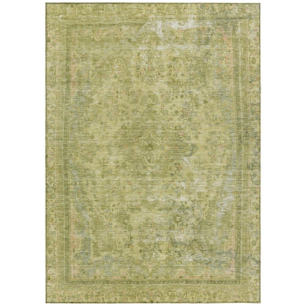 LOOMLAN Rugs Blazura Green Washable Indoor-Outdoor Rug