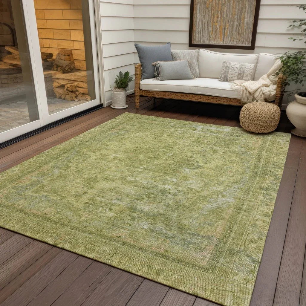 LOOMLAN Rugs Blazura Green Washable Indoor-Outdoor Rug