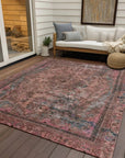 LOOMLAN Rugs Blazura Pink Washable Indoor-Outdoor Rug