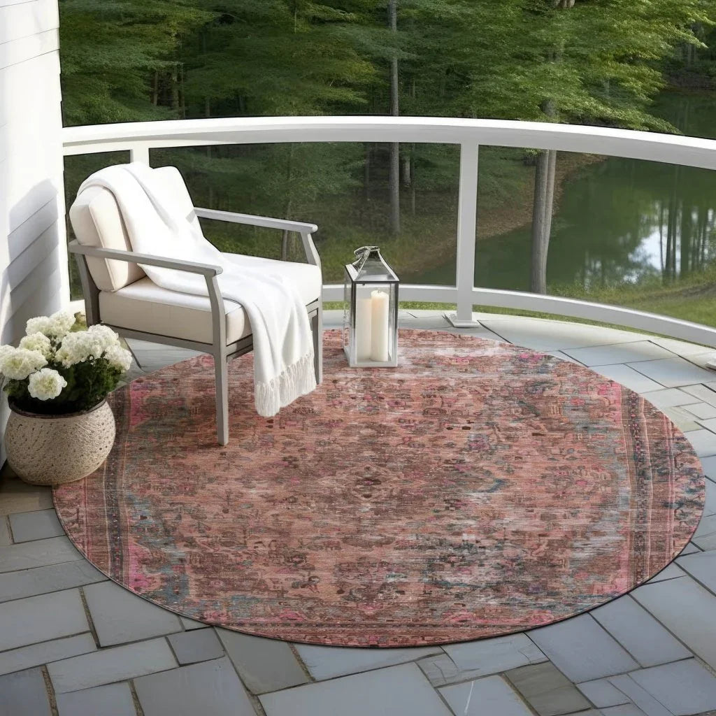LOOMLAN Rugs Blazura Pink Washable Indoor-Outdoor Rug