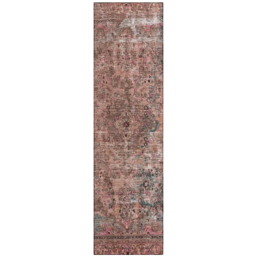 LOOMLAN Rugs Blazura Pink Washable Indoor-Outdoor Rug