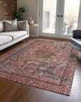 LOOMLAN Rugs Blazura Pink Washable Indoor-Outdoor Rug