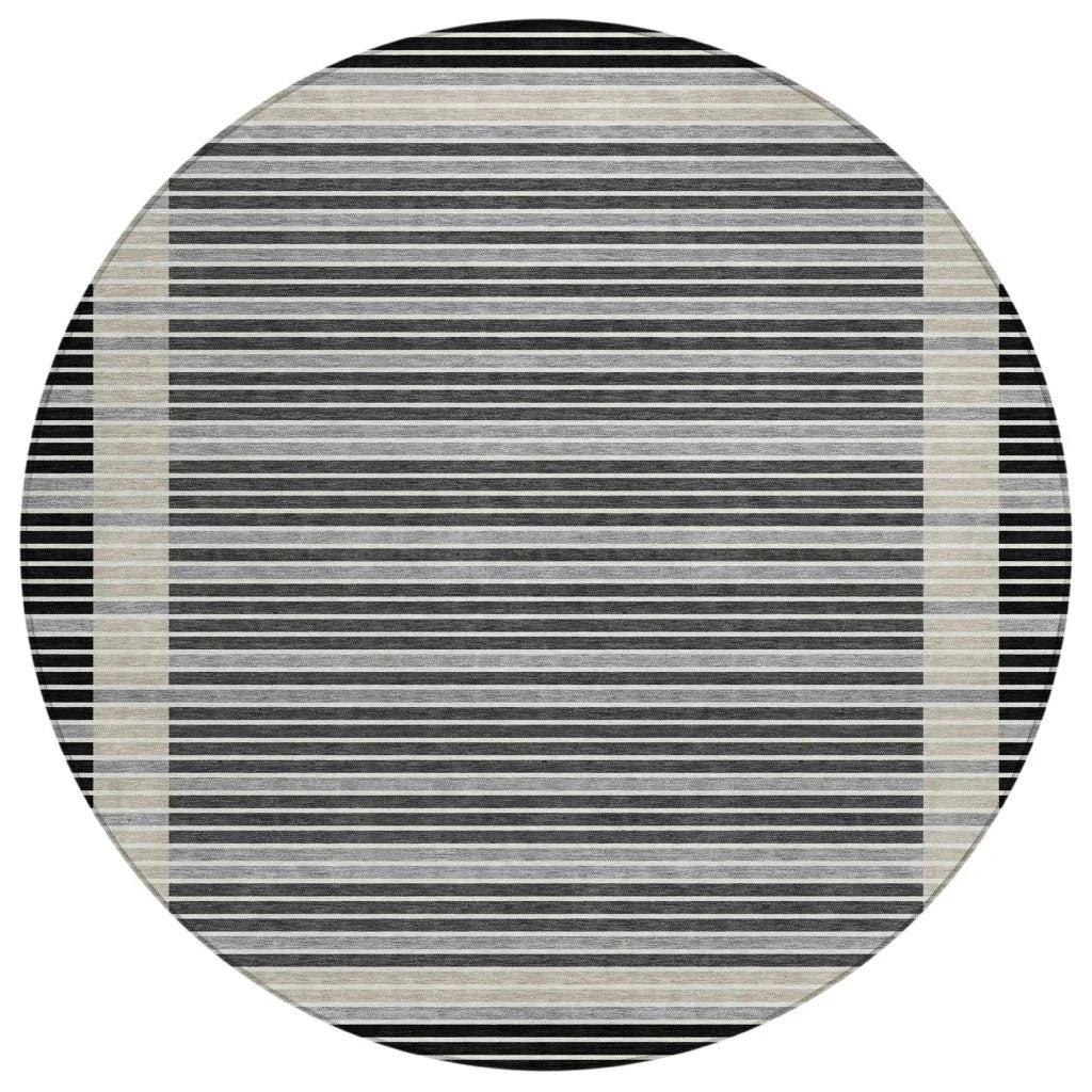 LOOMLAN Rugs Blazyn Black Washable Indoor-Outdoor Rug