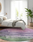 LOOMLAN Rugs Bloometra Purple Washable Indoor-Outdoor Rug