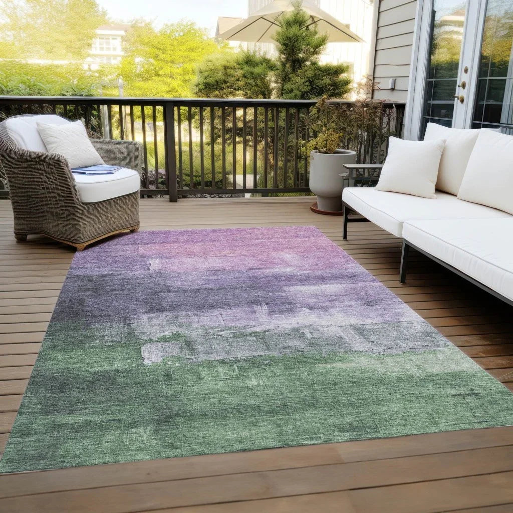 LOOMLAN Rugs Bloometra Purple Washable Indoor-Outdoor Rug