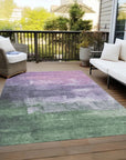 LOOMLAN Rugs Bloometra Purple Washable Indoor-Outdoor Rug