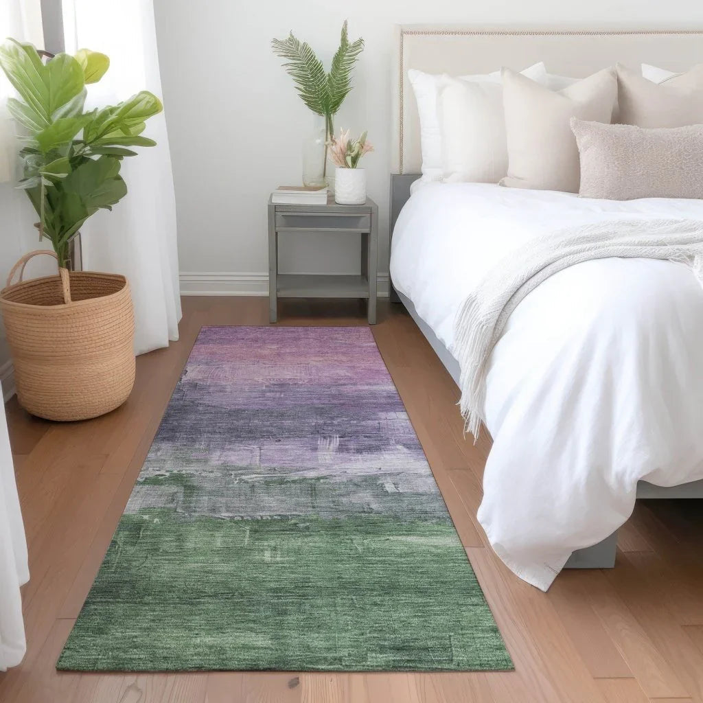 LOOMLAN Rugs Bloometra Purple Washable Indoor-Outdoor Rug