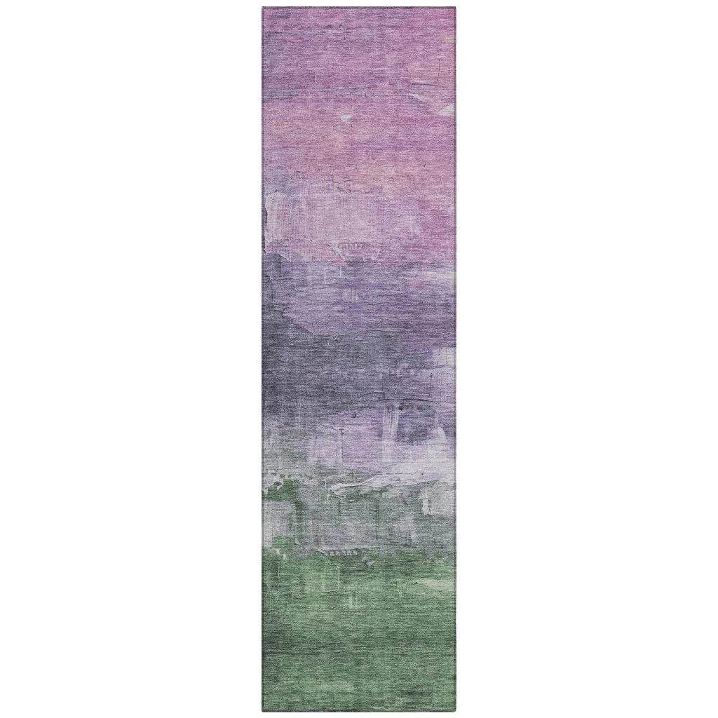 LOOMLAN Rugs Bloometra Purple Washable Indoor-Outdoor Rug