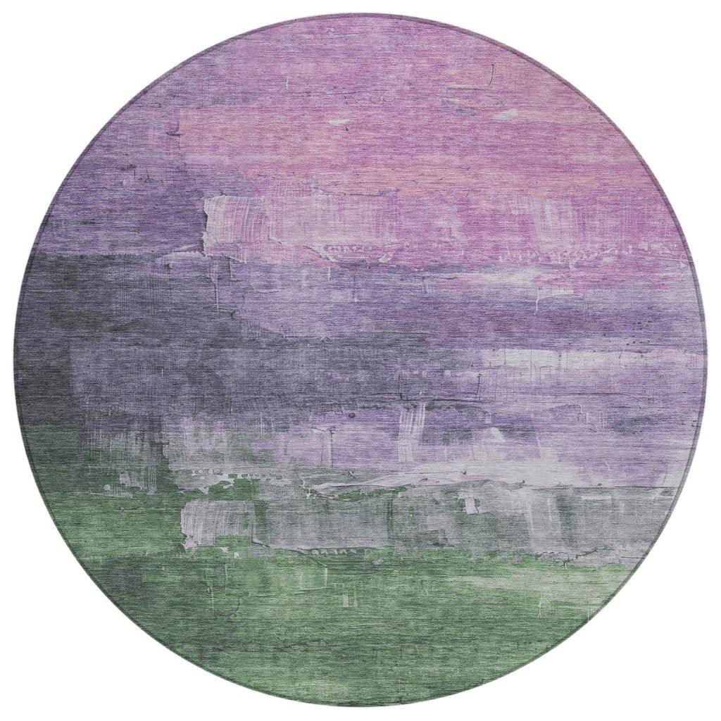 LOOMLAN Rugs Bloometra Purple Washable Indoor-Outdoor Rug