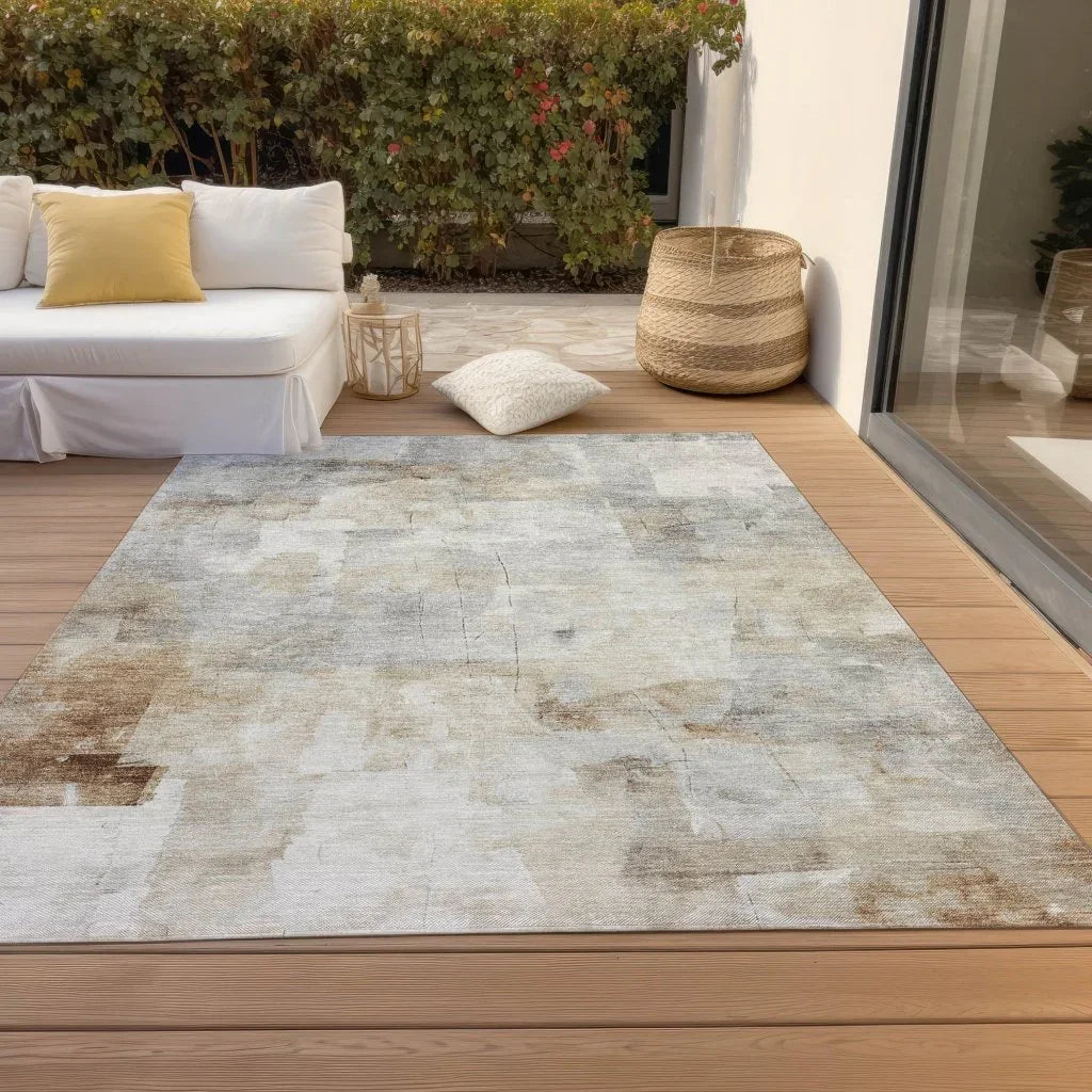 LOOMLAN Rugs Braeain Ivory Washable Indoor-Outdoor Rug