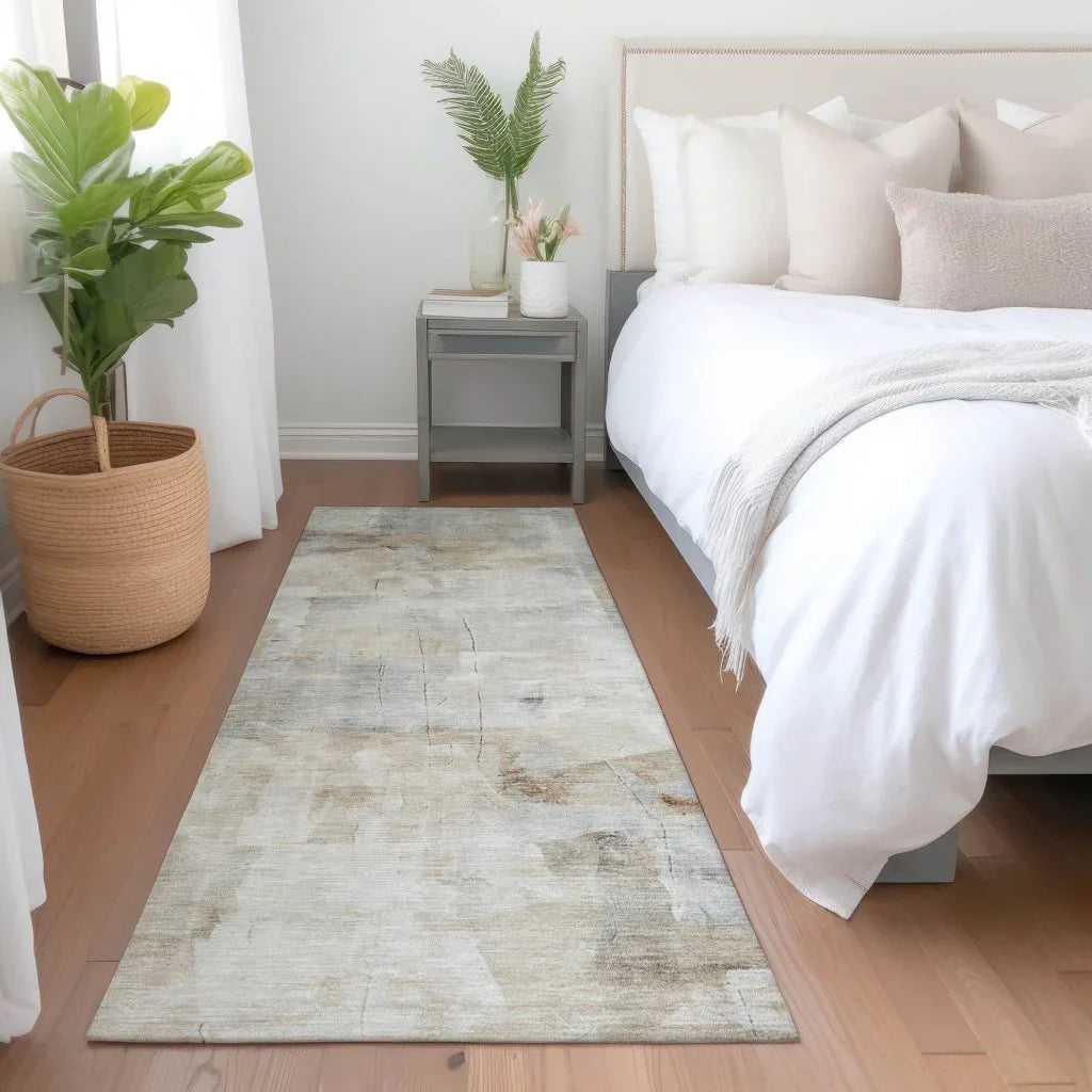 LOOMLAN Rugs Braeain Ivory Washable Indoor-Outdoor Rug