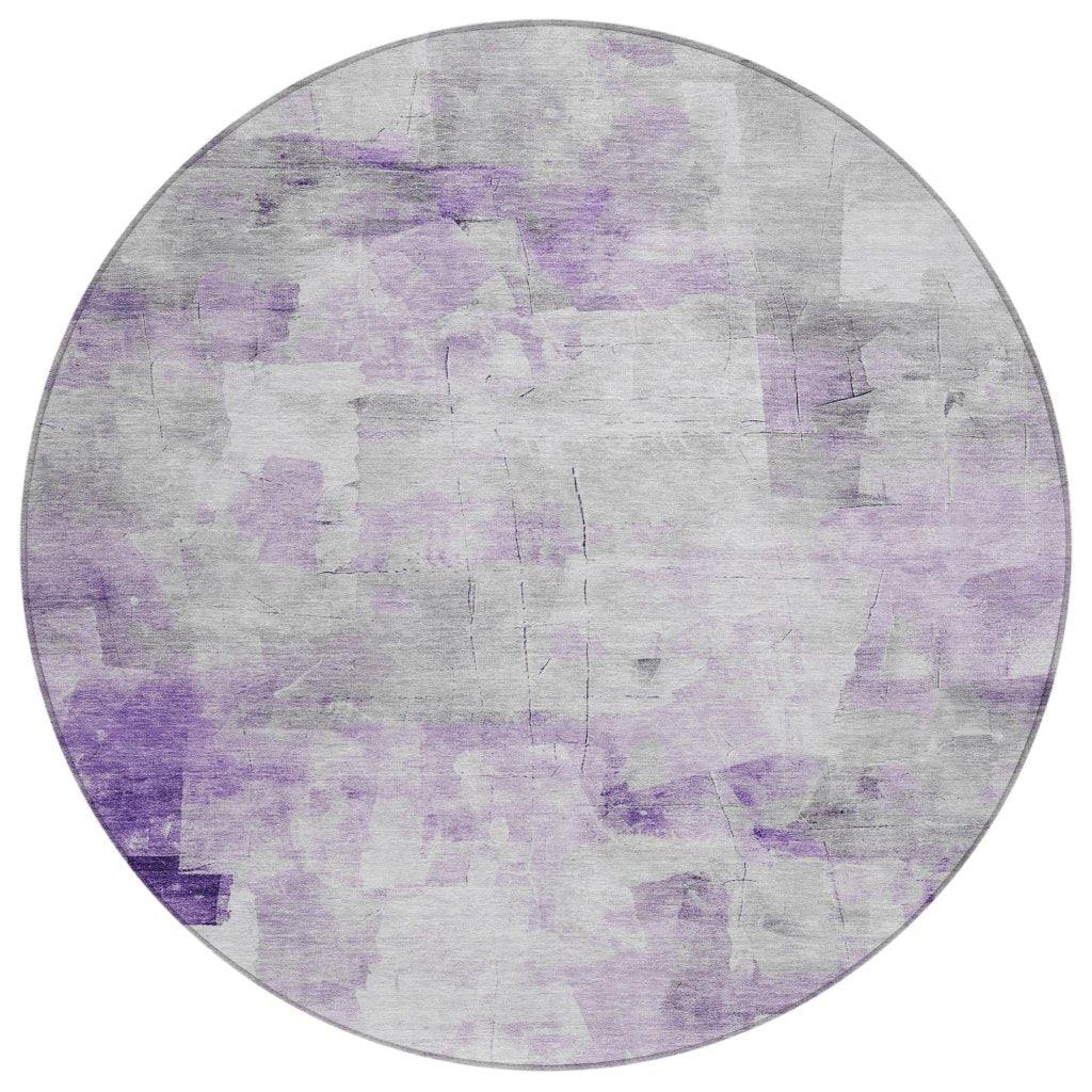 LOOMLAN Rugs Braeain Purple Washable Indoor-Outdoor Rug
