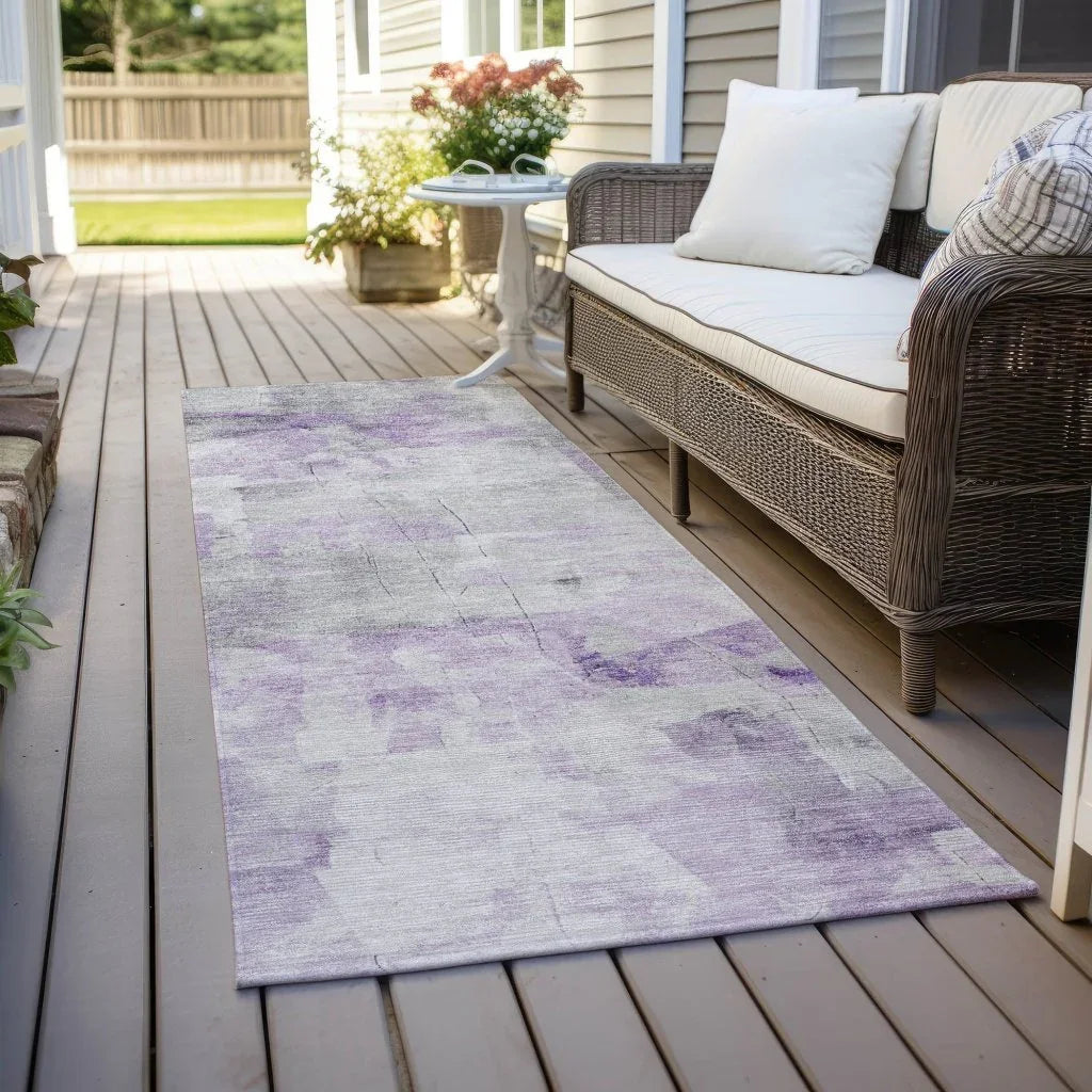 LOOMLAN Rugs Braeain Purple Washable Indoor-Outdoor Rug