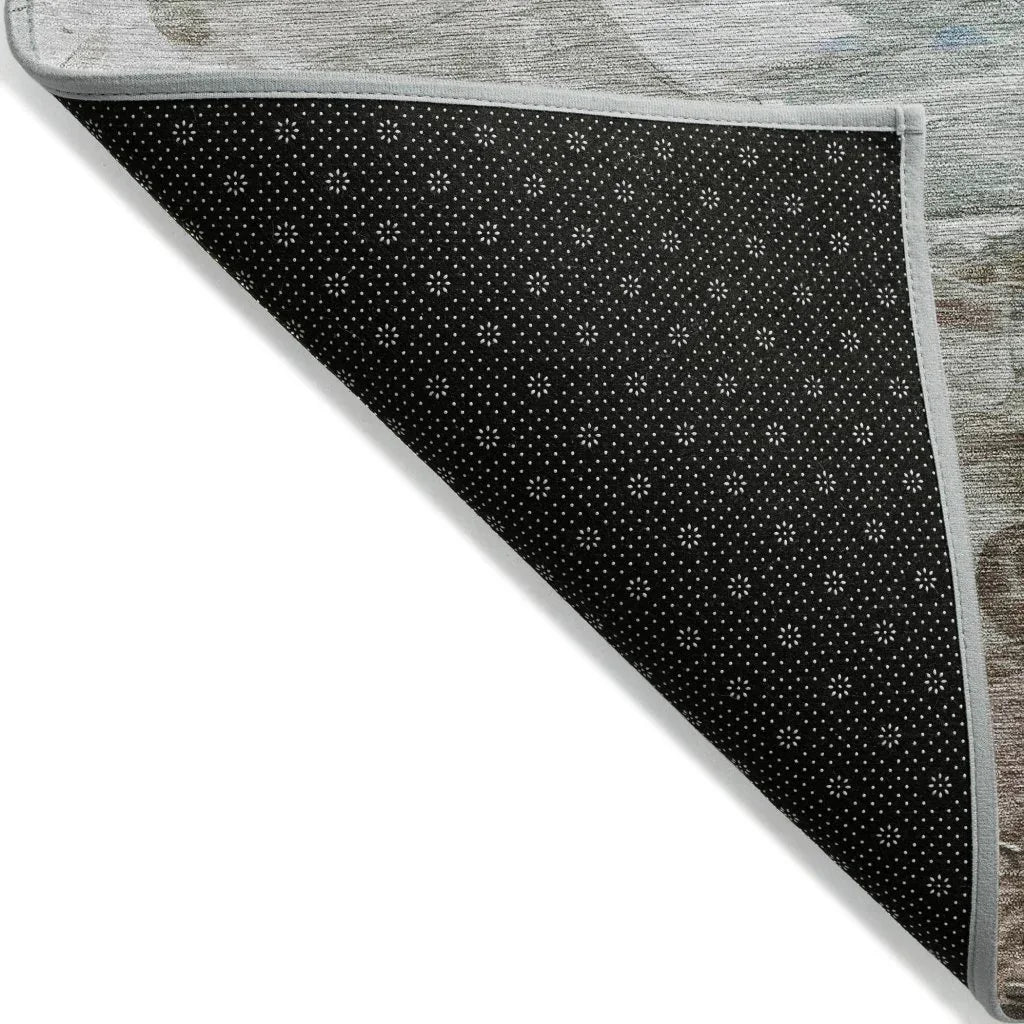LOOMLAN Rugs Braearis Blue Washable Indoor-Outdoor Rug