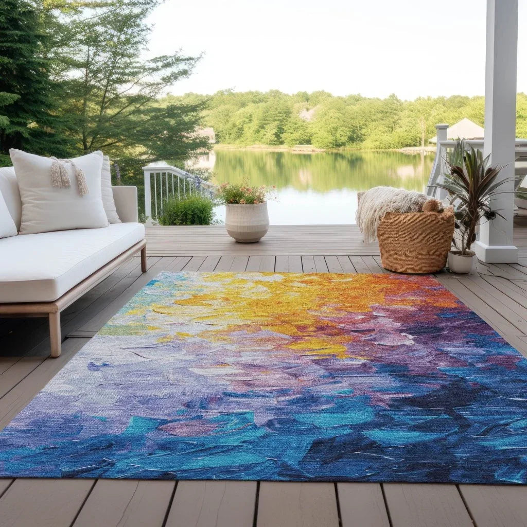 LOOMLAN Rugs Braearis Gold Washable Indoor-Outdoor Rug