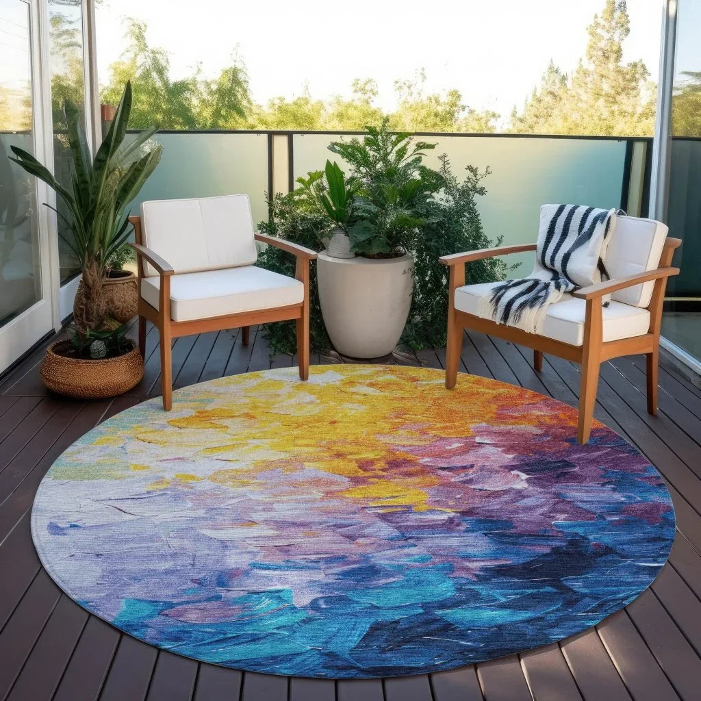 LOOMLAN Rugs Braearis Gold Washable Indoor-Outdoor Rug