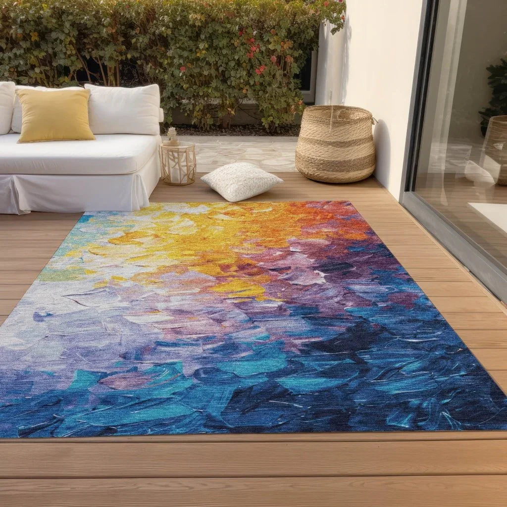LOOMLAN Rugs Braearis Gold Washable Indoor-Outdoor Rug