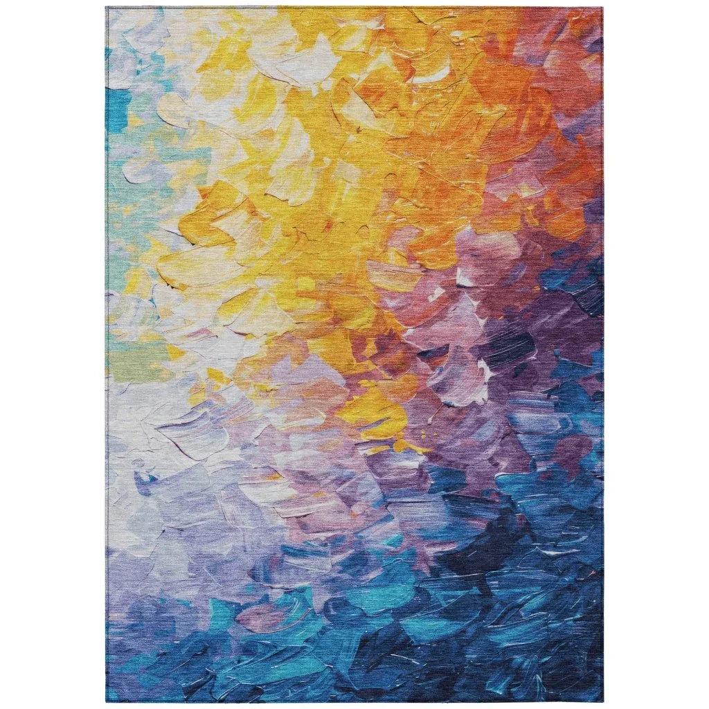 LOOMLAN Rugs Braearis Gold Washable Indoor-Outdoor Rug
