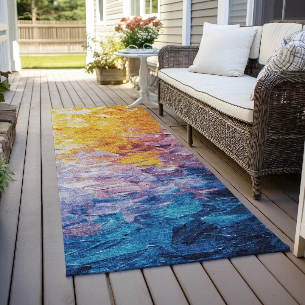 LOOMLAN Rugs Braearis Gold Washable Indoor-Outdoor Rug