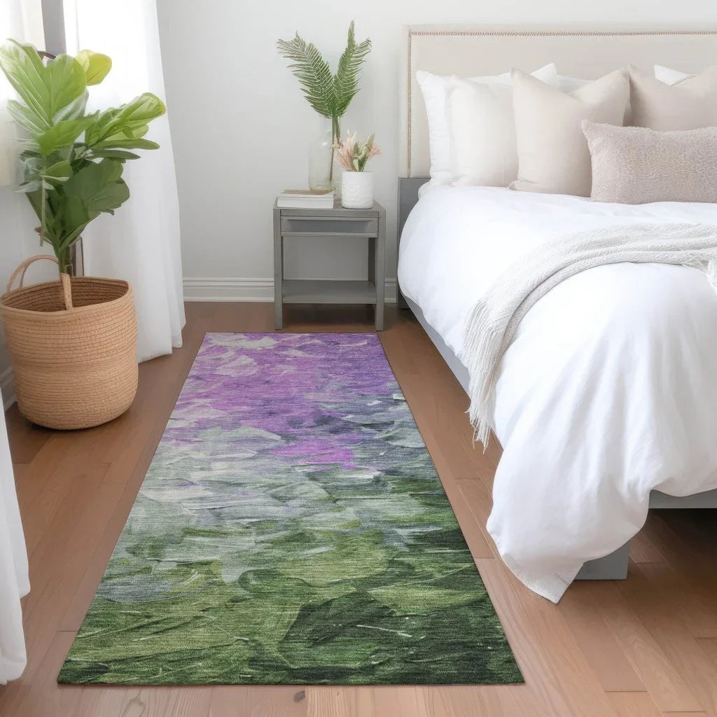 LOOMLAN Rugs Braearis Purple Washable Indoor-Outdoor Rug