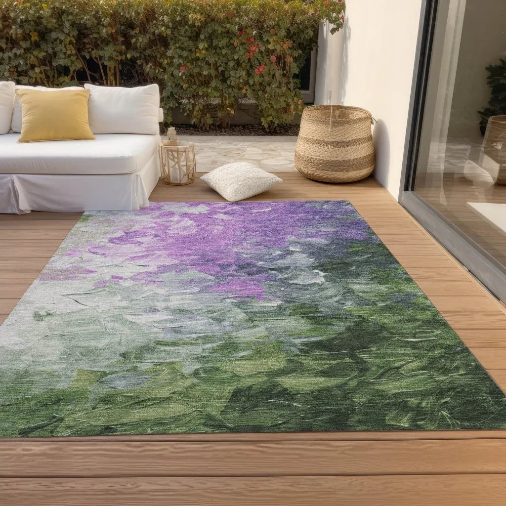LOOMLAN Rugs Braearis Purple Washable Indoor-Outdoor Rug