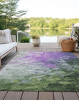 LOOMLAN Rugs Braearis Purple Washable Indoor-Outdoor Rug