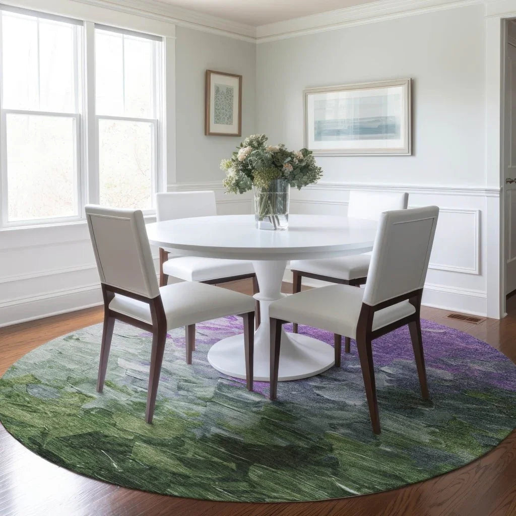 LOOMLAN Rugs Braearis Purple Washable Indoor-Outdoor Rug