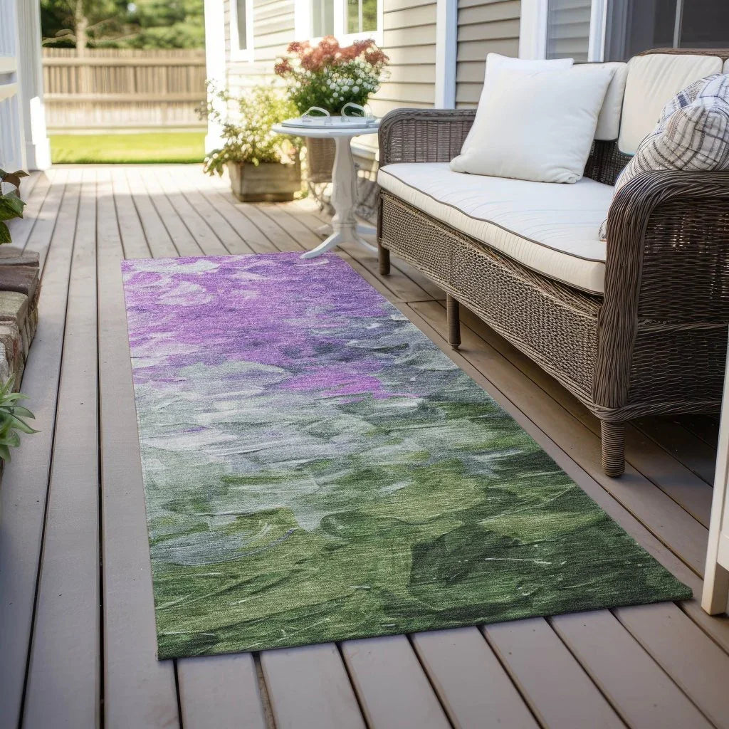 LOOMLAN Rugs Braearis Purple Washable Indoor-Outdoor Rug