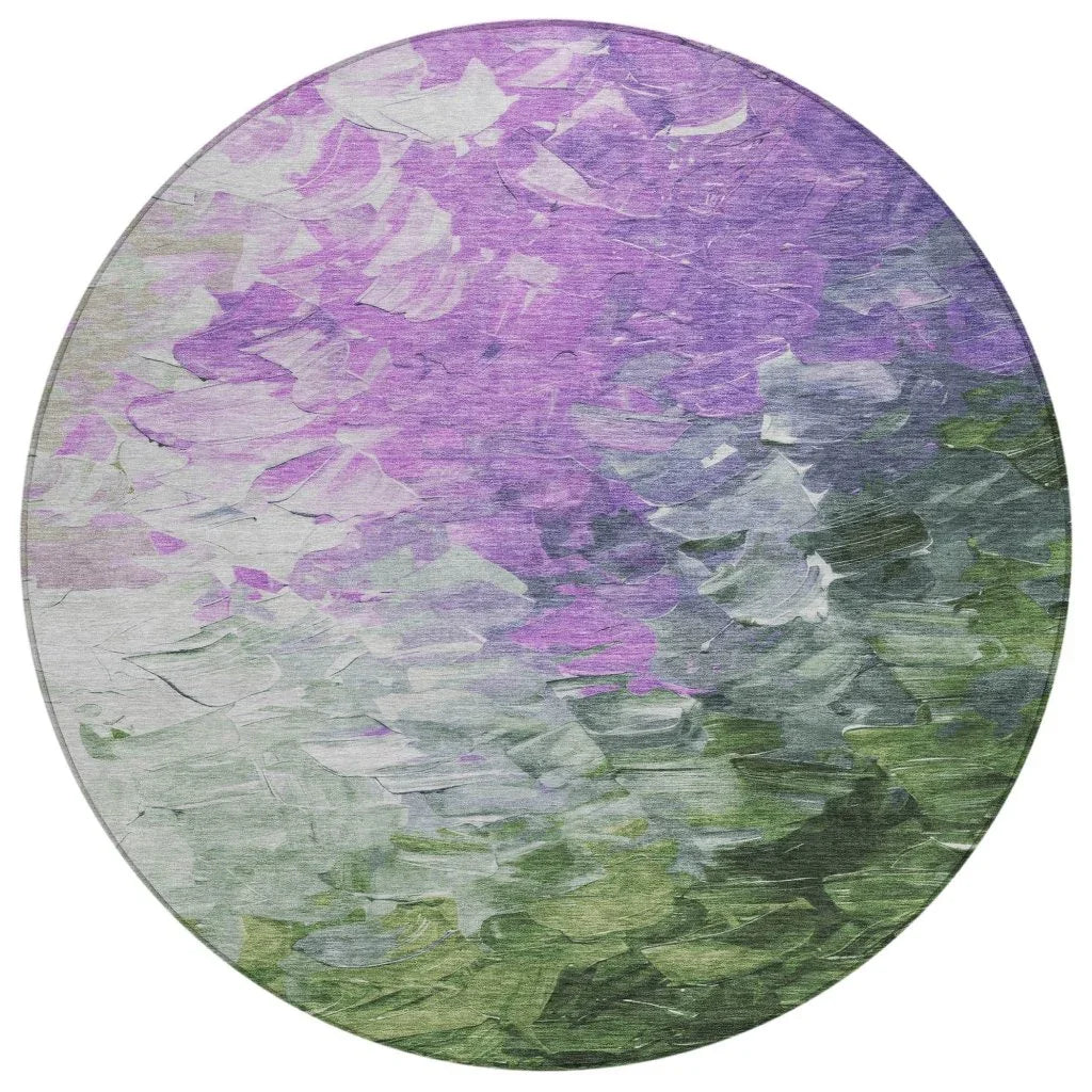 LOOMLAN Rugs Braearis Purple Washable Indoor-Outdoor Rug
