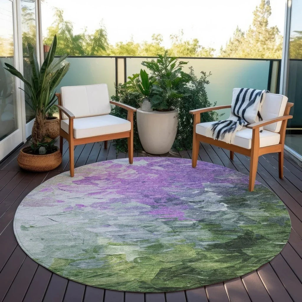 LOOMLAN Rugs Braearis Purple Washable Indoor-Outdoor Rug