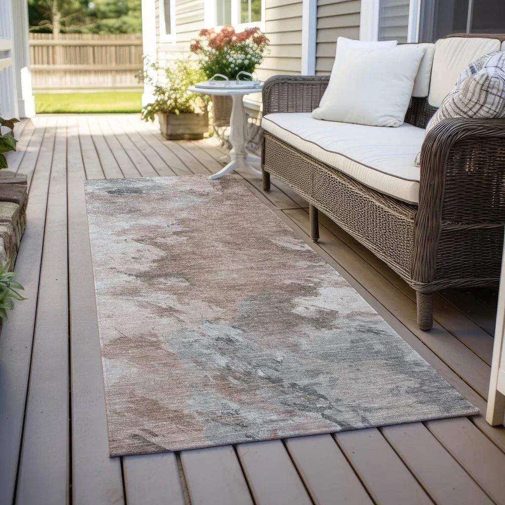 LOOMLAN Rugs Braeas Brown Washable Indoor-Outdoor Rug