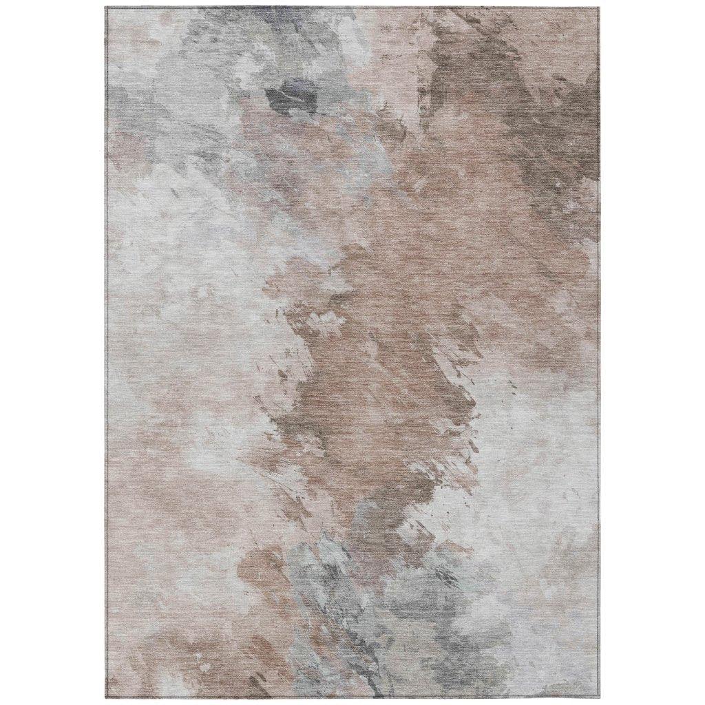 LOOMLAN Rugs Braeas Brown Washable Indoor-Outdoor Rug