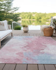 LOOMLAN Rugs Braeas Pink Washable Indoor-Outdoor Rug