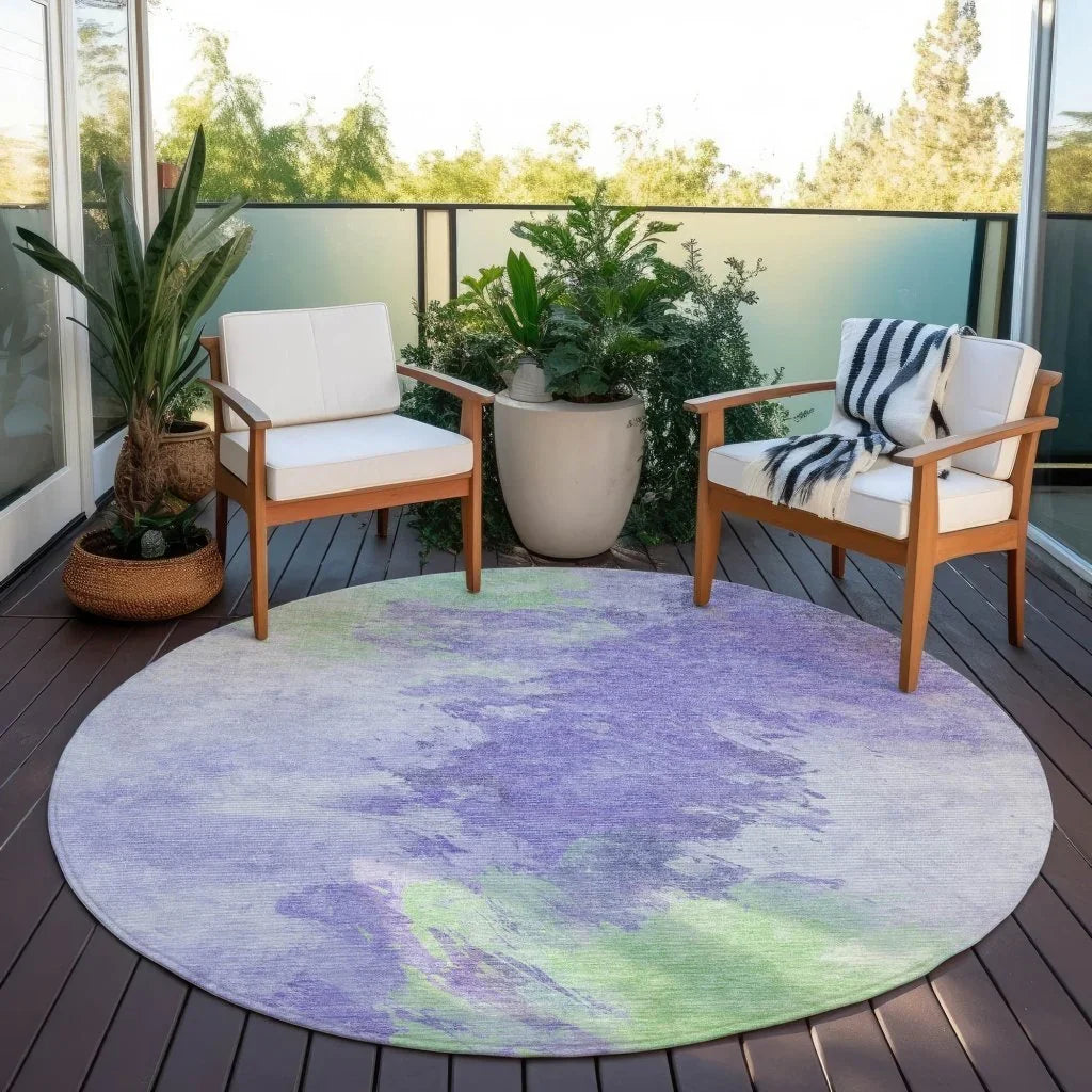 LOOMLAN Rugs Braeas Purple Washable Indoor-Outdoor Rug