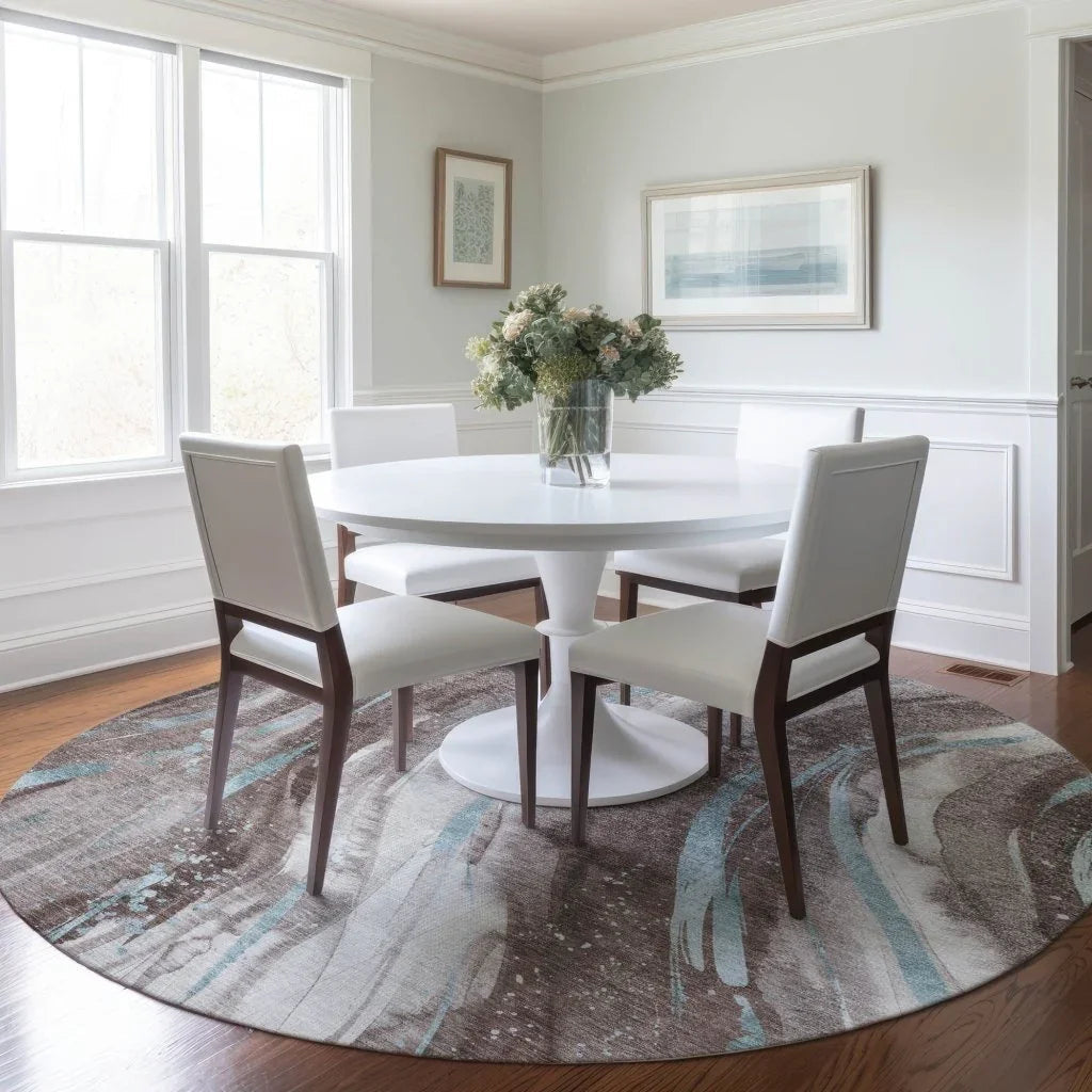 LOOMLAN Rugs Braeon Brown Washable Indoor-Outdoor Rug