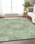 LOOMLAN Rugs Braeor Green Washable Indoor-Outdoor Rug