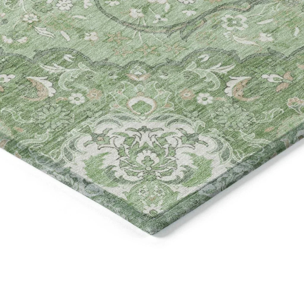 LOOMLAN Rugs Braeor Green Washable Indoor-Outdoor Rug
